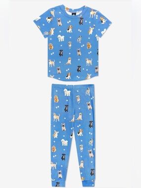 Pixie Lane Simply Soft Lounge Set Size 3 in Vintage Blue Puppy